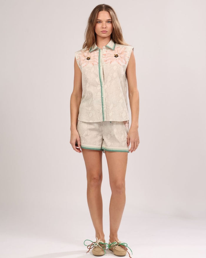 Camisa de Poplín Skin Flower