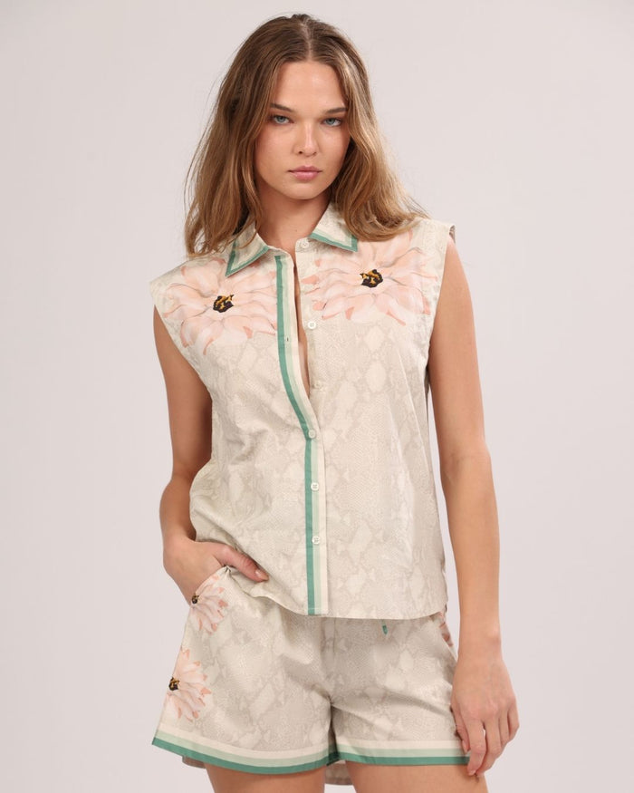 Camisa de Poplín Skin Flower