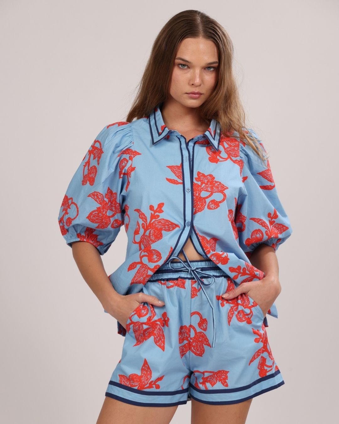 Short Poplín Fragola Light Blue