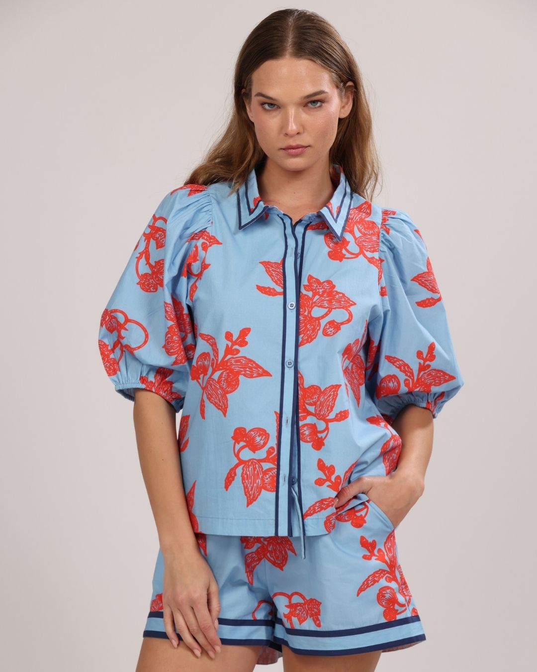 Camisa de Poplín Fragola Light Blue