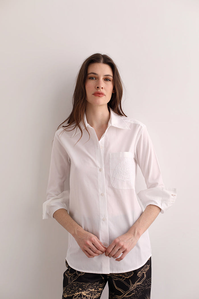 Camisa Cheetah White Poplin