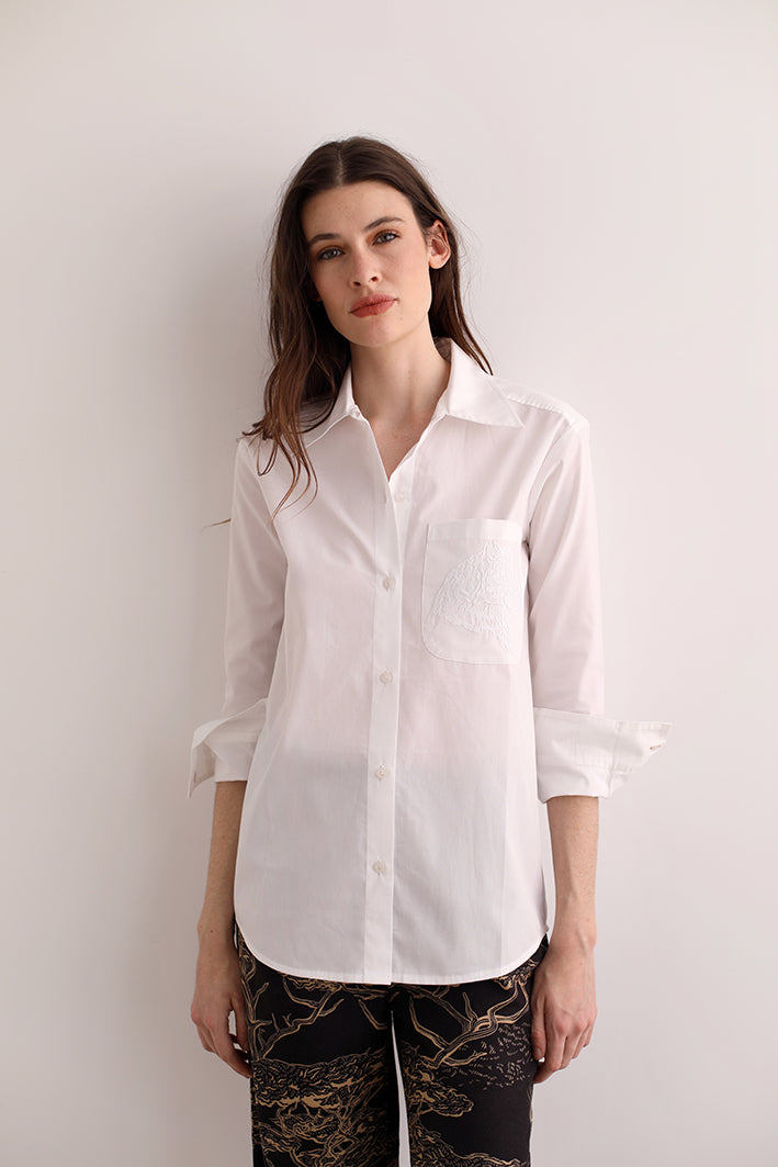 Camisa Cheetah White Poplin