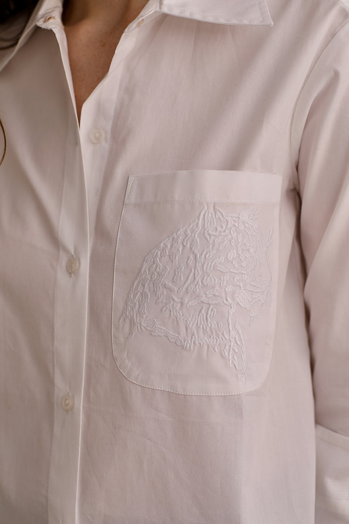 Camisa Cheetah White Poplin