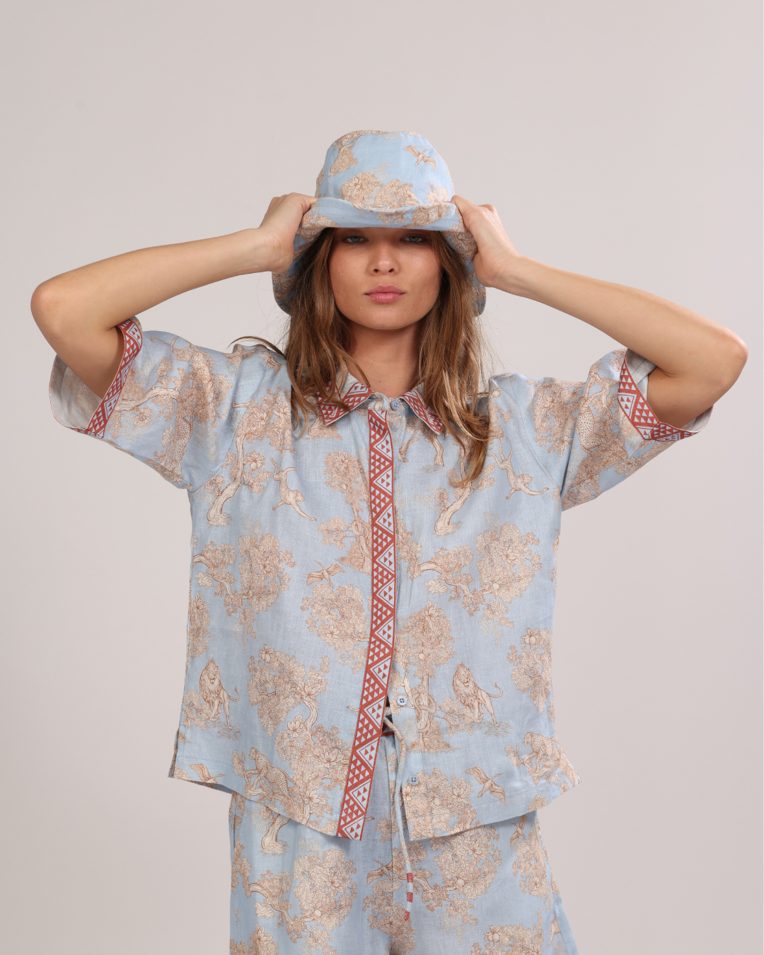 Camisa de Manga Corta Africa Light Blue