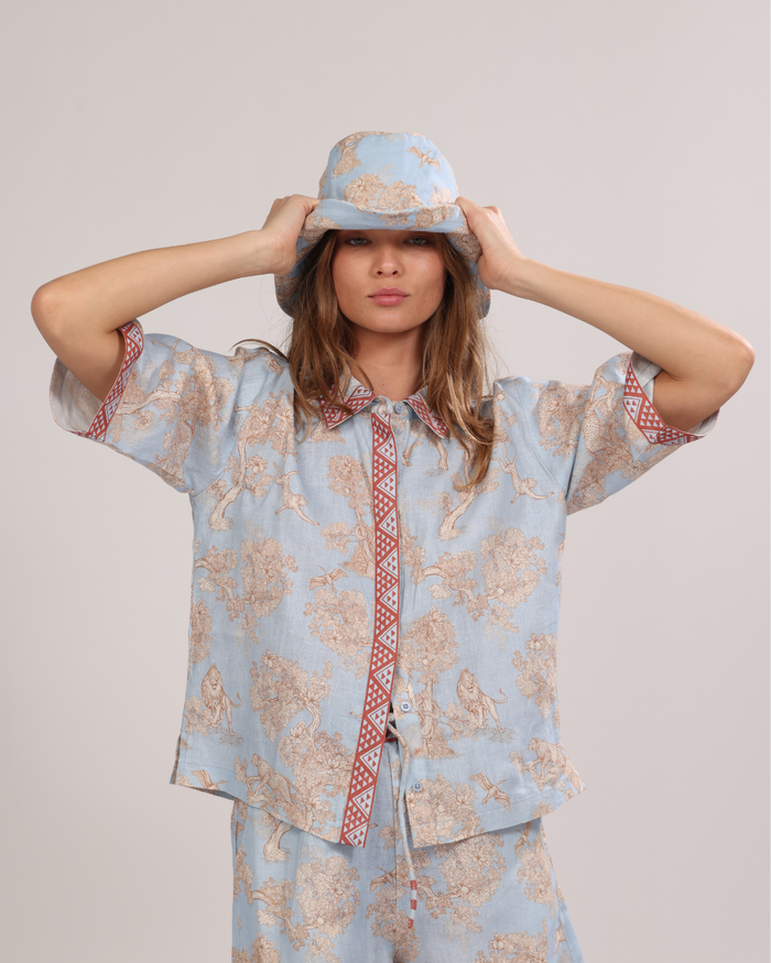 Camisa de Manga Corta Africa Light Blue