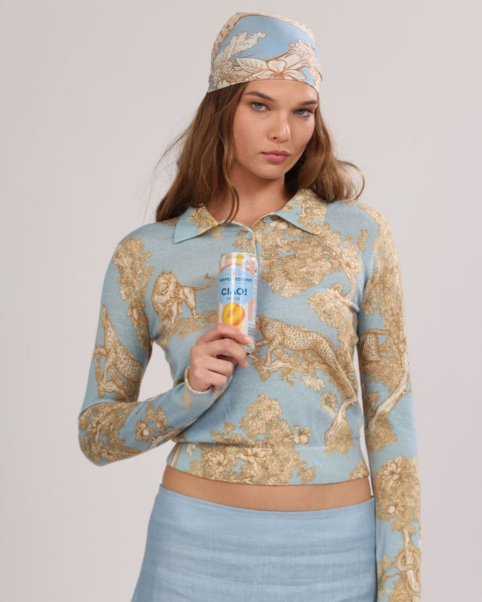 Sweater de Cashmere Africa Light Blue