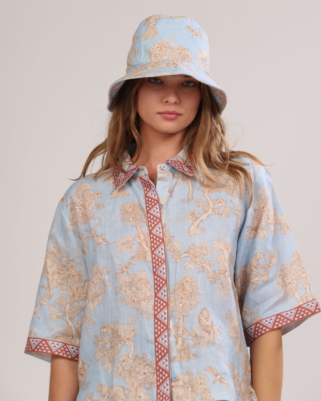 Camisa de Manga Corta Africa Light Blue