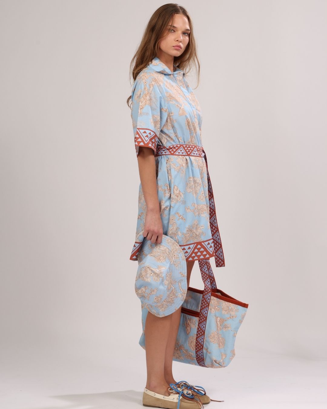 Vestido Corto de Poplín Africa Light Blue