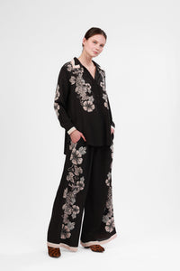 Camisa de Seda Blossom Black