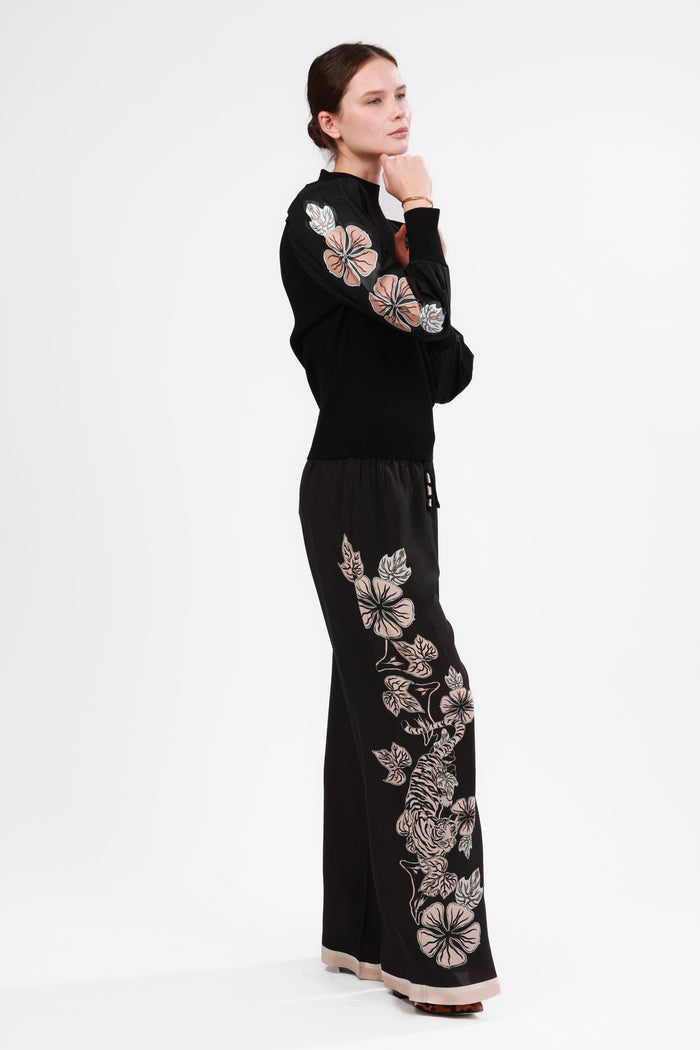 Pantalón de Seda Blossom Black