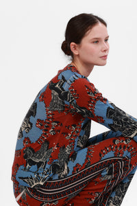Sweater Cashmere Italian Coast Red and Blue