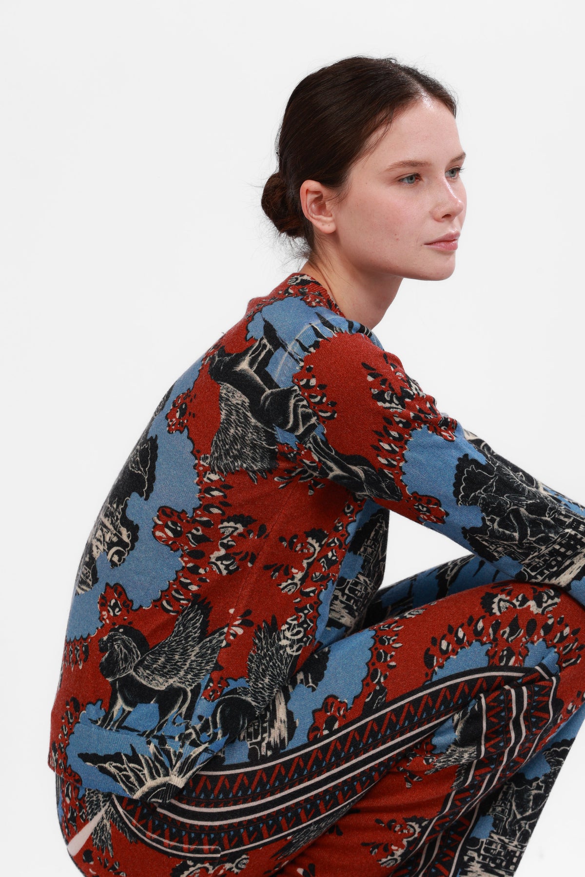 Sweater Cashmere Italian Coast Red and Blue