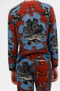 Sweater Cashmere Italian Coast Red and Blue