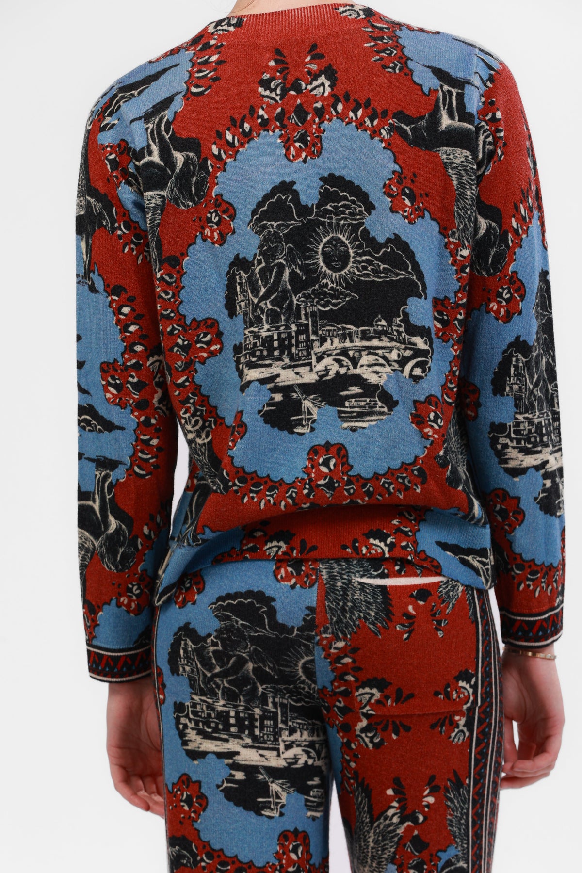 Sweater Cashmere Italian Coast Red and Blue