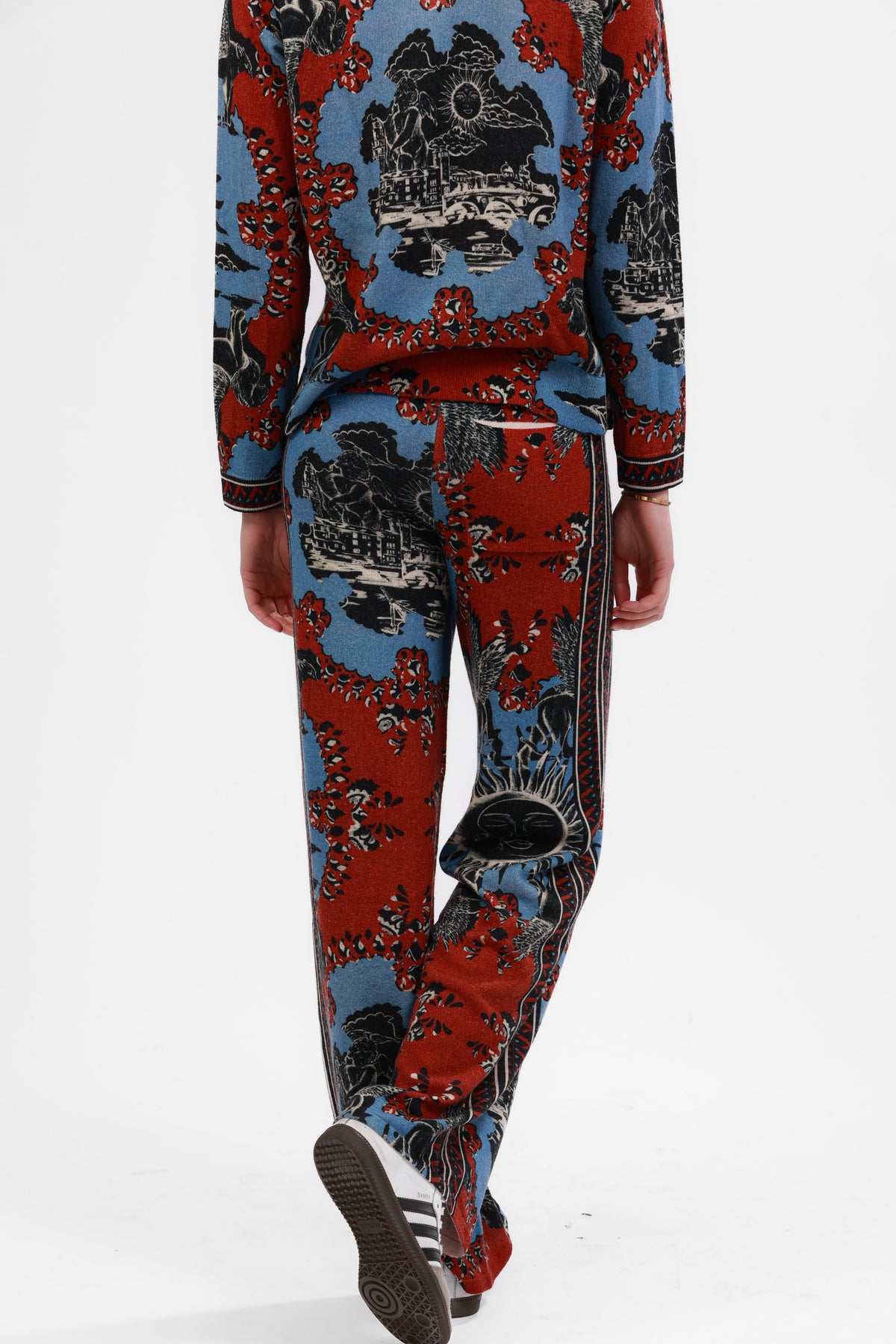 Pantalón de Cashmere Italian Coast Red & Blue